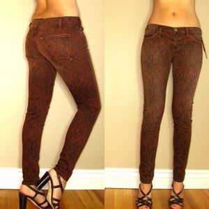 Current/Elliott Snake Animal Print Leopard Skinny Jeans Mob Wife New
